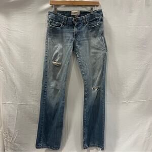 Abercrombie & Fitch Original Distressed Denim Jeans Size 6 Bootcut Worn Basic